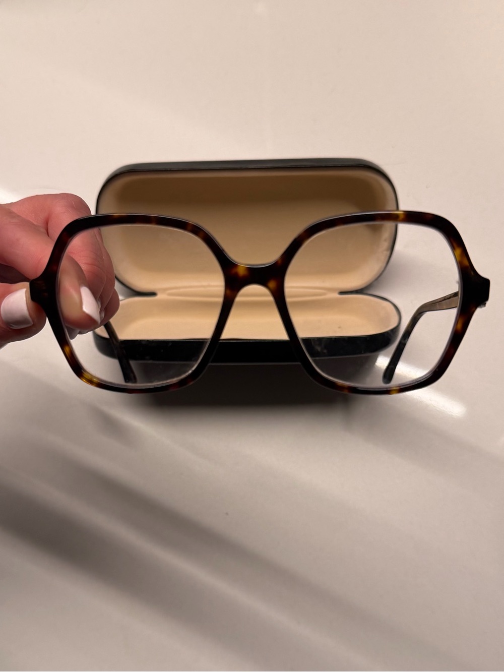 CHANEL 3421-B Havana Tortoiseshell Crystal CC Square Large Eyeglasses / Glasses